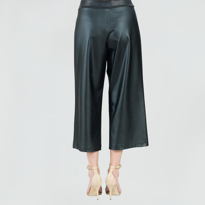 Clara Sunwoo Essential - Liquid Leather™ - Sheen Pocket Gaucho Pant - Black