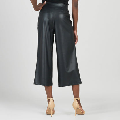Clara Sunwoo Essential - Liquid Leather™ - Sheen Pocket Gaucho Pant - Black