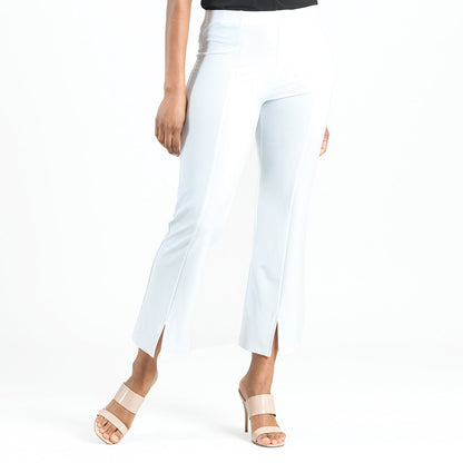 Clara Sunwoo Latest - Center Seam Front Slit Ankle Pant - White - Limited Sizes