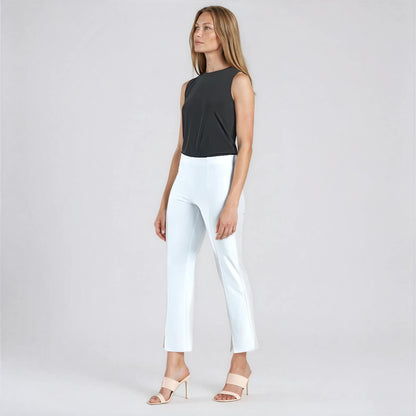 Clara Sunwoo Latest - Center Seam Front Slit Ankle Pant - White - Limited Sizes