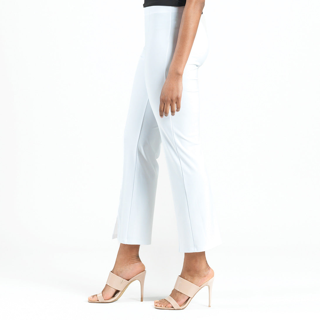Clara Sunwoo Latest - Center Seam Front Slit Ankle Pant - White - Limited Sizes