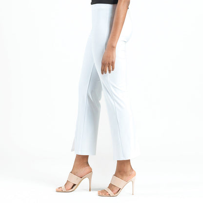 Clara Sunwoo Latest - Center Seam Front Slit Ankle Pant - White - Limited Sizes