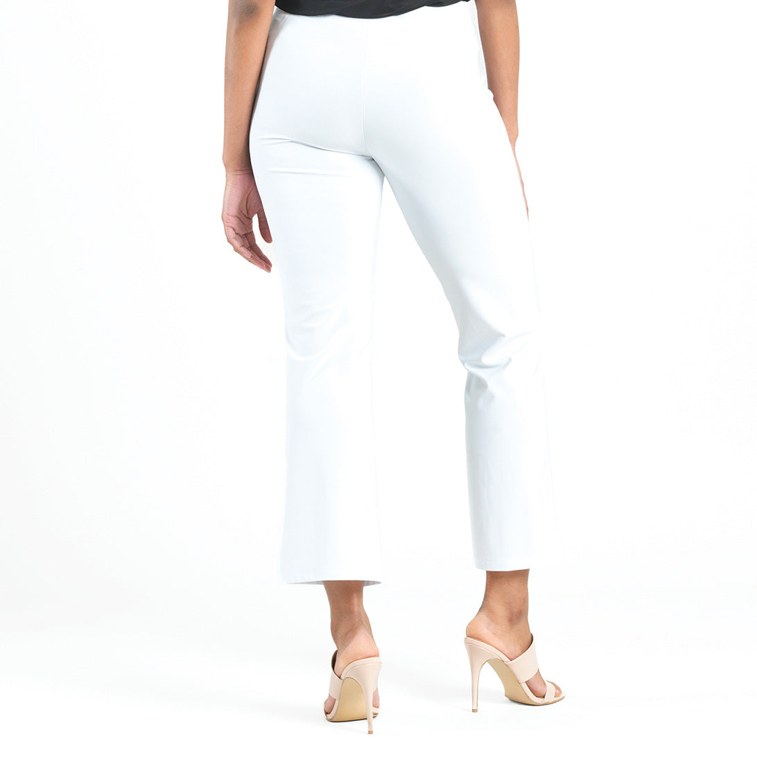 Clara Sunwoo Latest - Center Seam Front Slit Ankle Pant - White - Limited Sizes