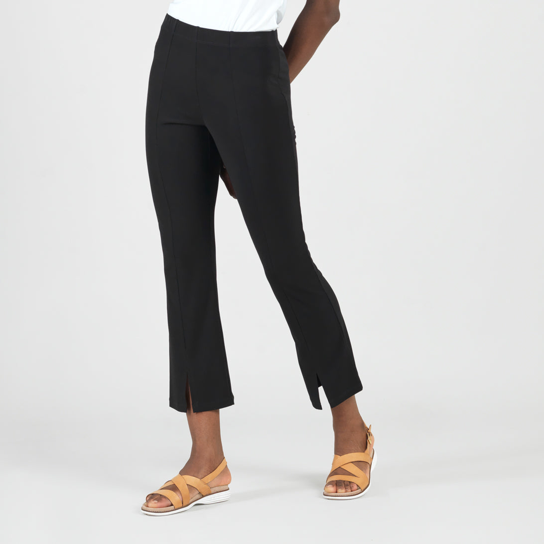 Clara Sunwoo Everyday - Center Seam Front Slit Ankle Pant - Black