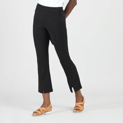 Clara Sunwoo Everyday - Center Seam Front Slit Ankle Pant - Black