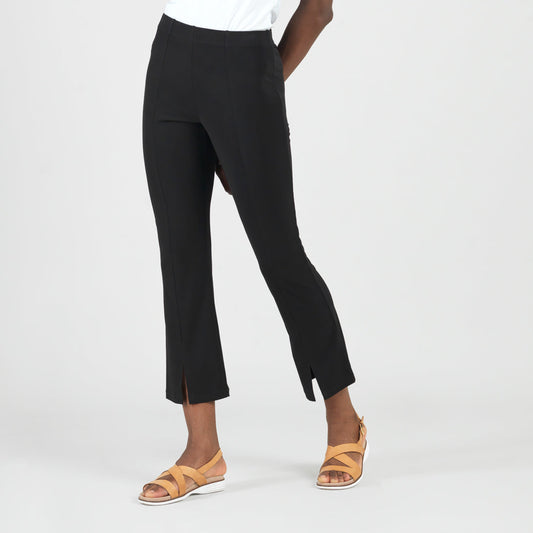 Clara Sunwoo Everyday - Center Seam Front Slit Ankle Pant - Black