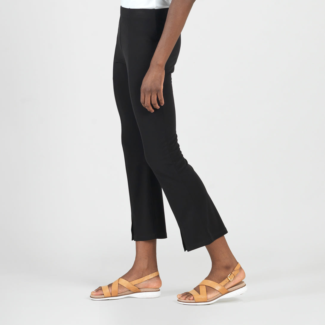 Clara Sunwoo Everyday - Center Seam Front Slit Ankle Pant - Black