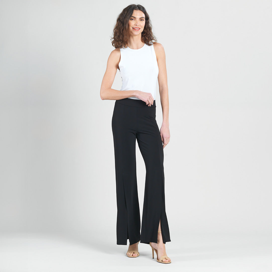 Clara Sunwoo Customer Favorite - Kick Front High Slit Pant - Black