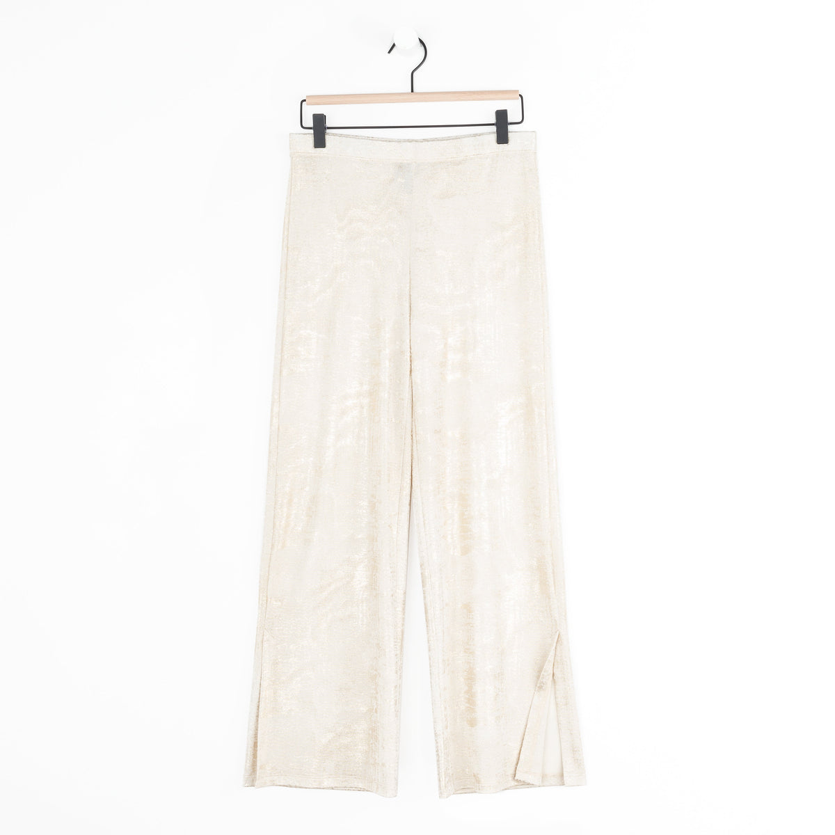 Clara Sunwoo Great Value - Foil Sheen - Side Slit Ankle Pant - Champagne - Limited Sizes