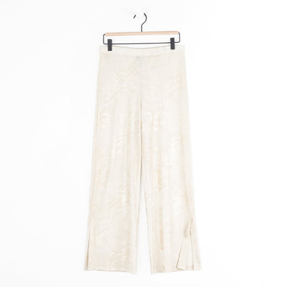 Clara Sunwoo Great Value - Foil Sheen - Side Slit Ankle Pant - Champagne - Limited Sizes
