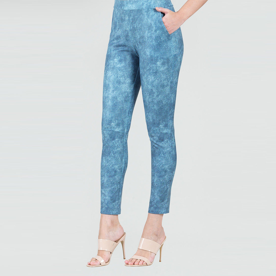 Clara Sunwoo Everyday - Liquid Leather™ - Textured Skinny Pocket Pant - Denim Print - Final Sale!