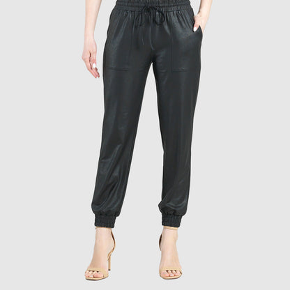 Clara Sunwoo Featured - Liquid Leather™ Drawstring Jogger Pant - Black