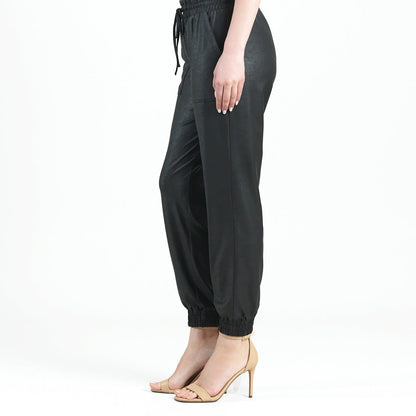 Clara Sunwoo Featured - Liquid Leather™ Drawstring Jogger Pant - Black