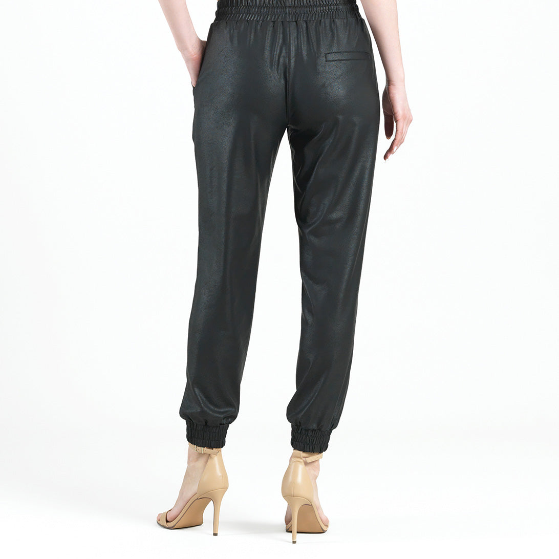 Clara Sunwoo Featured - Liquid Leather™ Drawstring Jogger Pant - Black