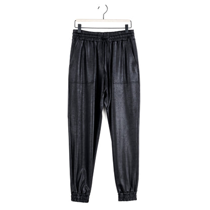 Clara Sunwoo Featured - Liquid Leather™ Drawstring Jogger Pant - Black