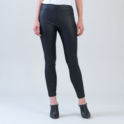 Clara Sunwoo Top Pick - Liquid Leather™ Sheen Two-Tone Legging - Black