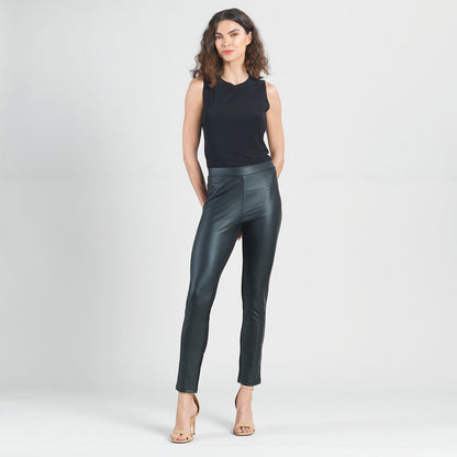 Clara Sunwoo Top Pick - Liquid Leather™ Sheen Two-Tone Legging - Black