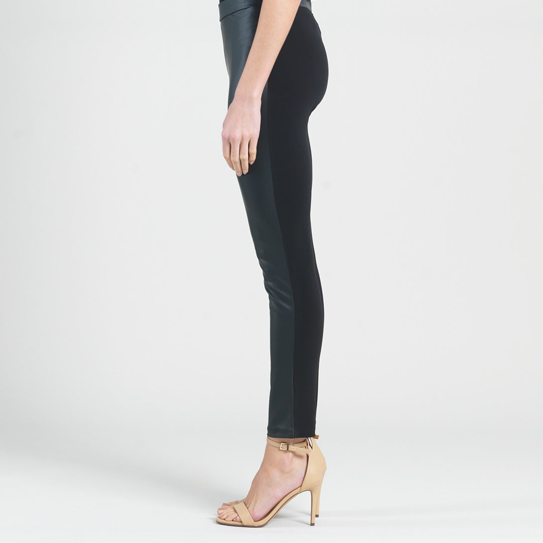 Clara Sunwoo Top Pick - Liquid Leather™ Sheen Two-Tone Legging - Black