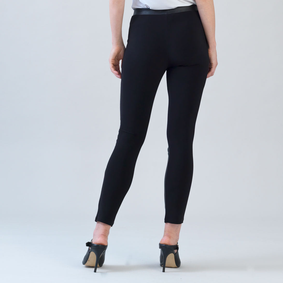 Clara Sunwoo Top Pick - Liquid Leather™ Sheen Two-Tone Legging - Black