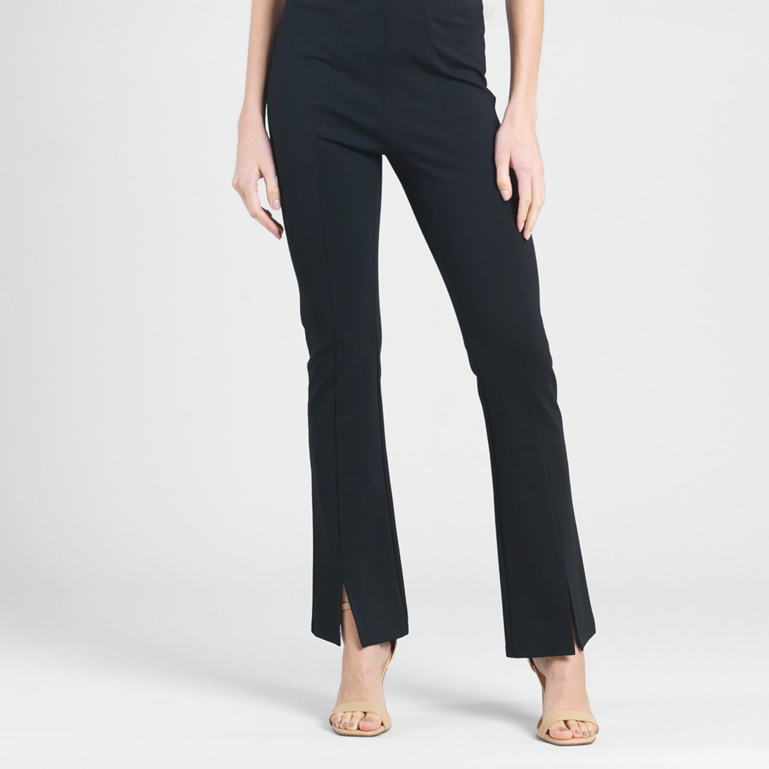 Clara Sunwoo Premium - Ponte Knit - Kick Front Slit Pant - Black
