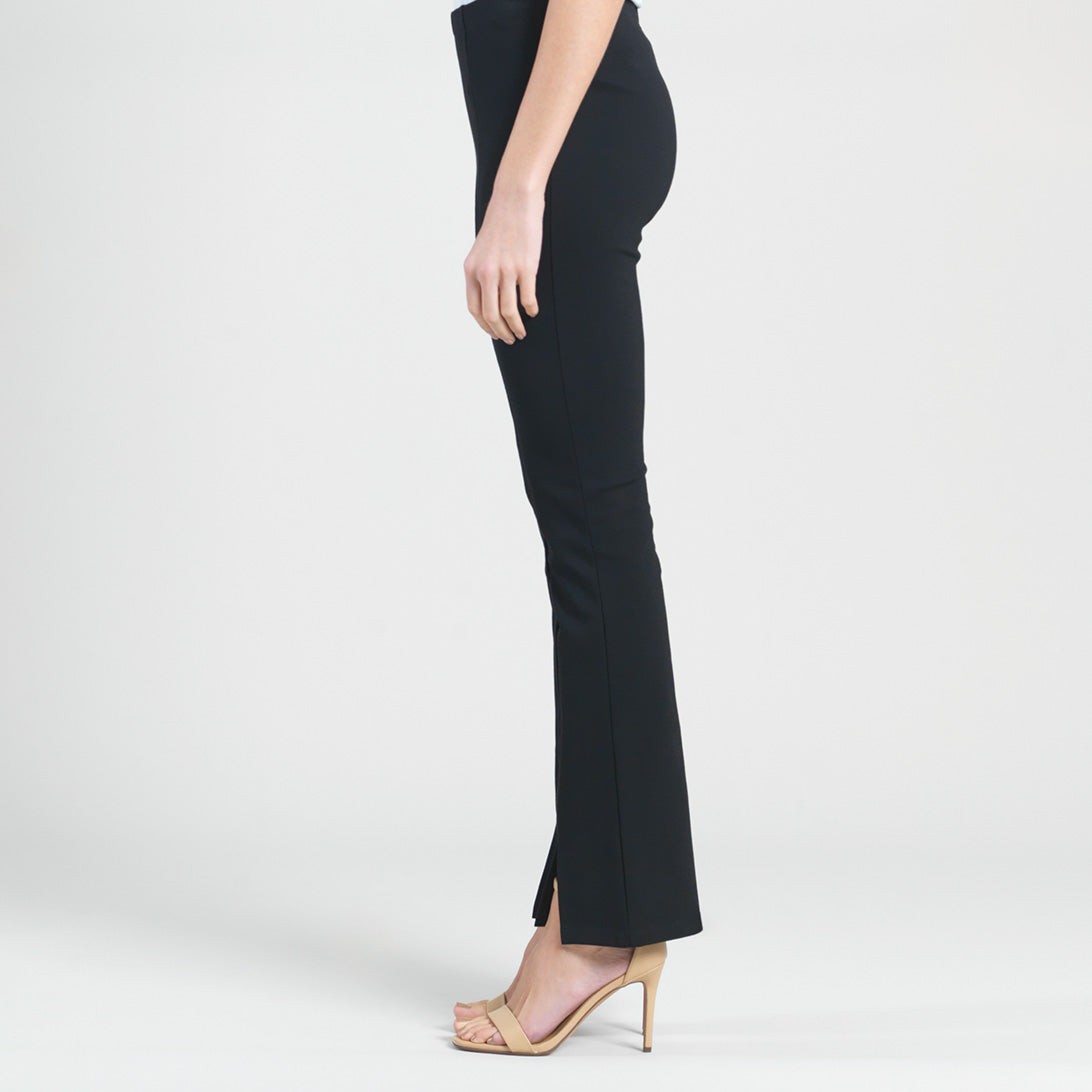 Clara Sunwoo Premium - Ponte Knit - Kick Front Slit Pant - Black