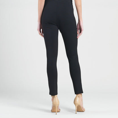 Clara Sunwoo Exclusive - Ponte Knit - Slim Rider Pant - Black
