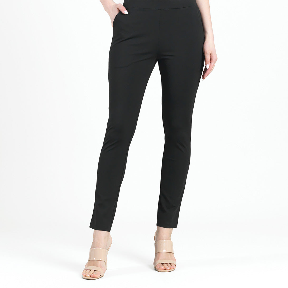 Clara Sunwoo Hot Sale - Rayon-Ponte Knit - Straight Leg Pocket Pant - Black - Final Sale
