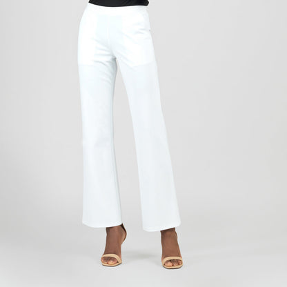 Clara Sunwoo Classic - Rayon-Ponte Knit - Loose Leg Pocket Pant - White - Final Sale