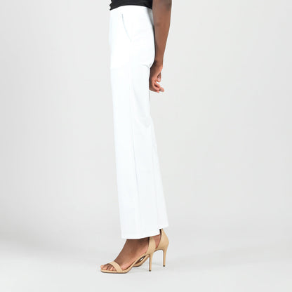 Clara Sunwoo Classic - Rayon-Ponte Knit - Loose Leg Pocket Pant - White - Final Sale