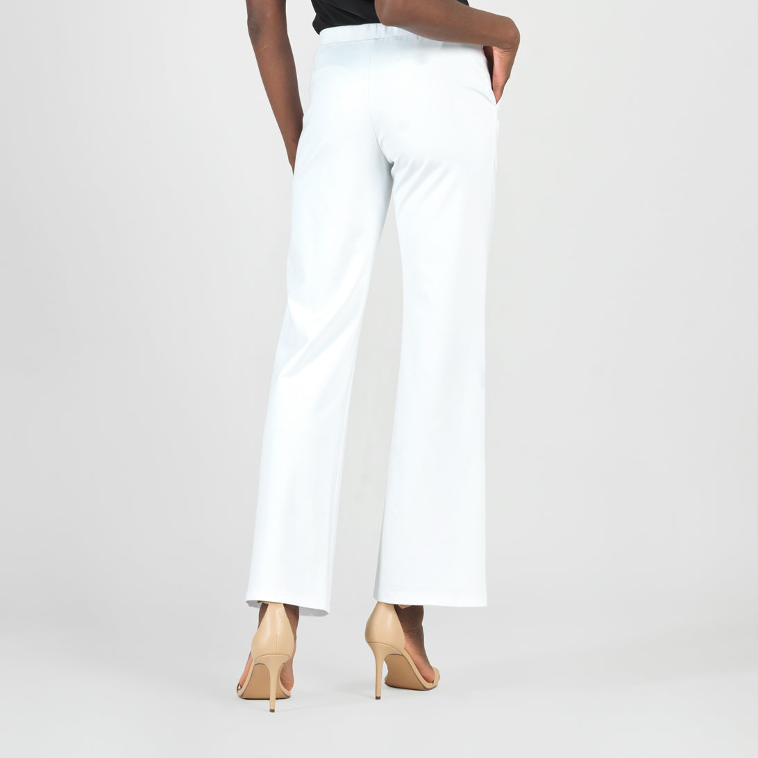 Clara Sunwoo Classic - Rayon-Ponte Knit - Loose Leg Pocket Pant - White - Final Sale
