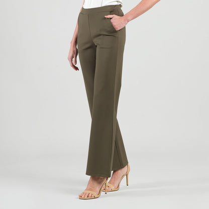 Clara Sunwoo Sale - Rayon-Ponte Knit - Loose Leg Pocket Pant - Olive