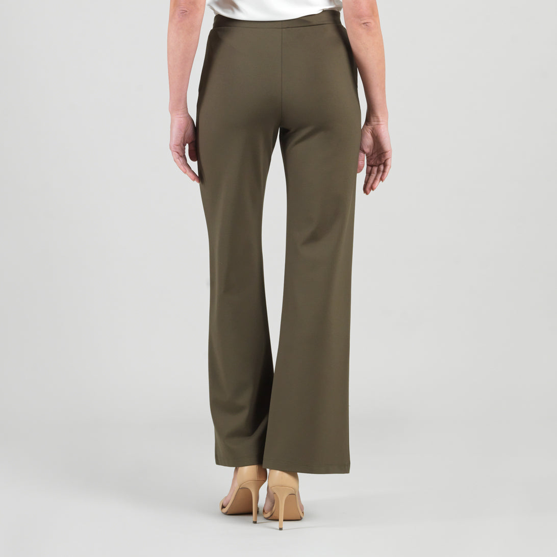 Clara Sunwoo Sale - Rayon-Ponte Knit - Loose Leg Pocket Pant - Olive