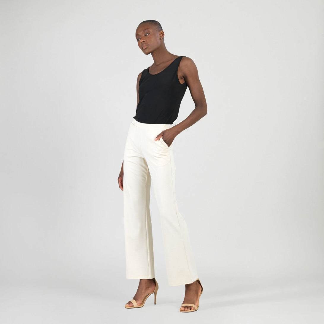 Clara Sunwoo New - Rayon-Ponte Knit - Loose Leg Pocket Pant - Khaki