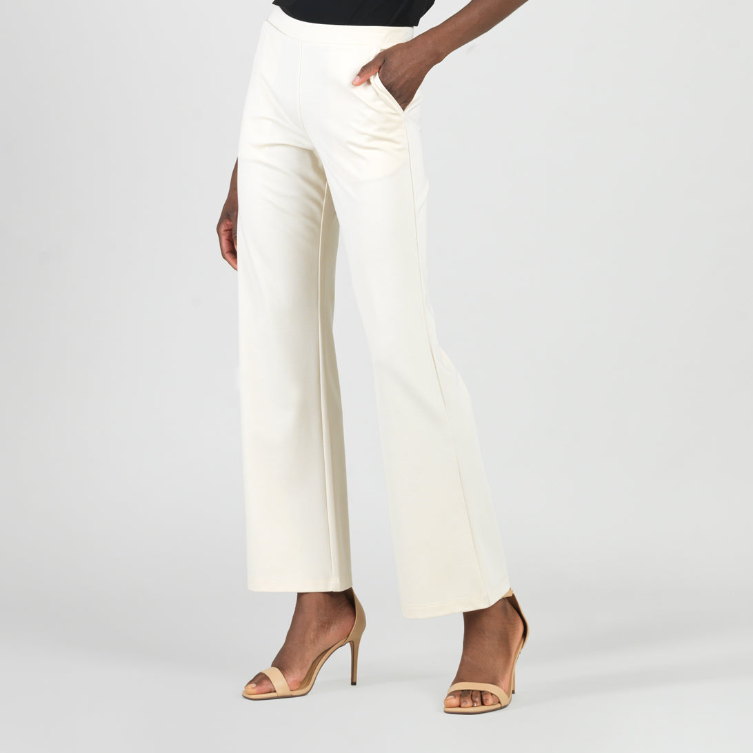 Clara Sunwoo New - Rayon-Ponte Knit - Loose Leg Pocket Pant - Khaki