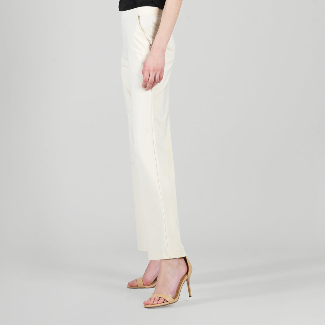 Clara Sunwoo New - Rayon-Ponte Knit - Loose Leg Pocket Pant - Khaki