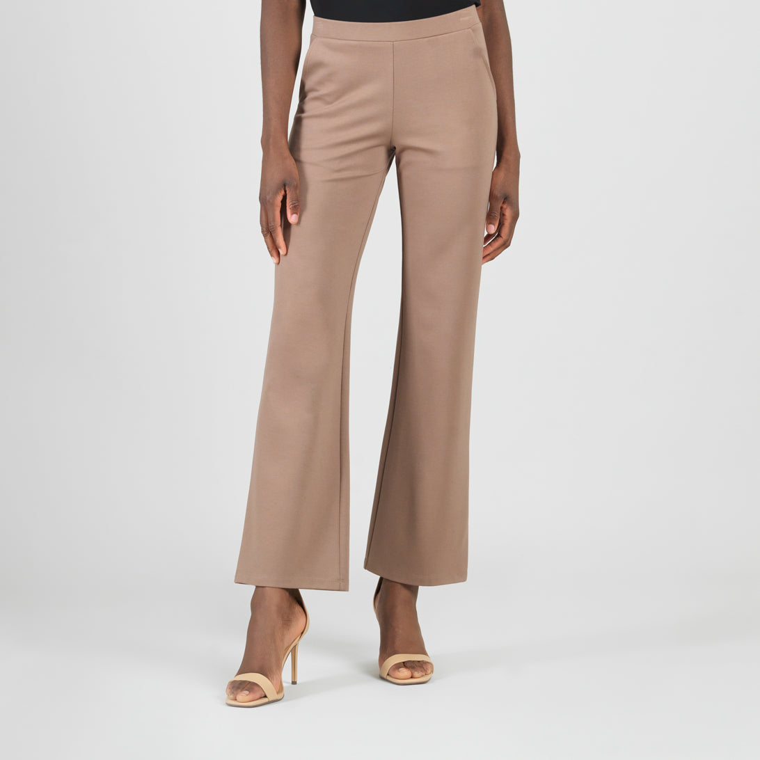 Clara Sunwoo Great Value - Rayon-Ponte Knit - Loose Leg Pocket Pant - Taupe - Limited Sizes