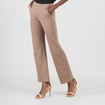 Clara Sunwoo Great Value - Rayon-Ponte Knit - Loose Leg Pocket Pant - Taupe - Limited Sizes