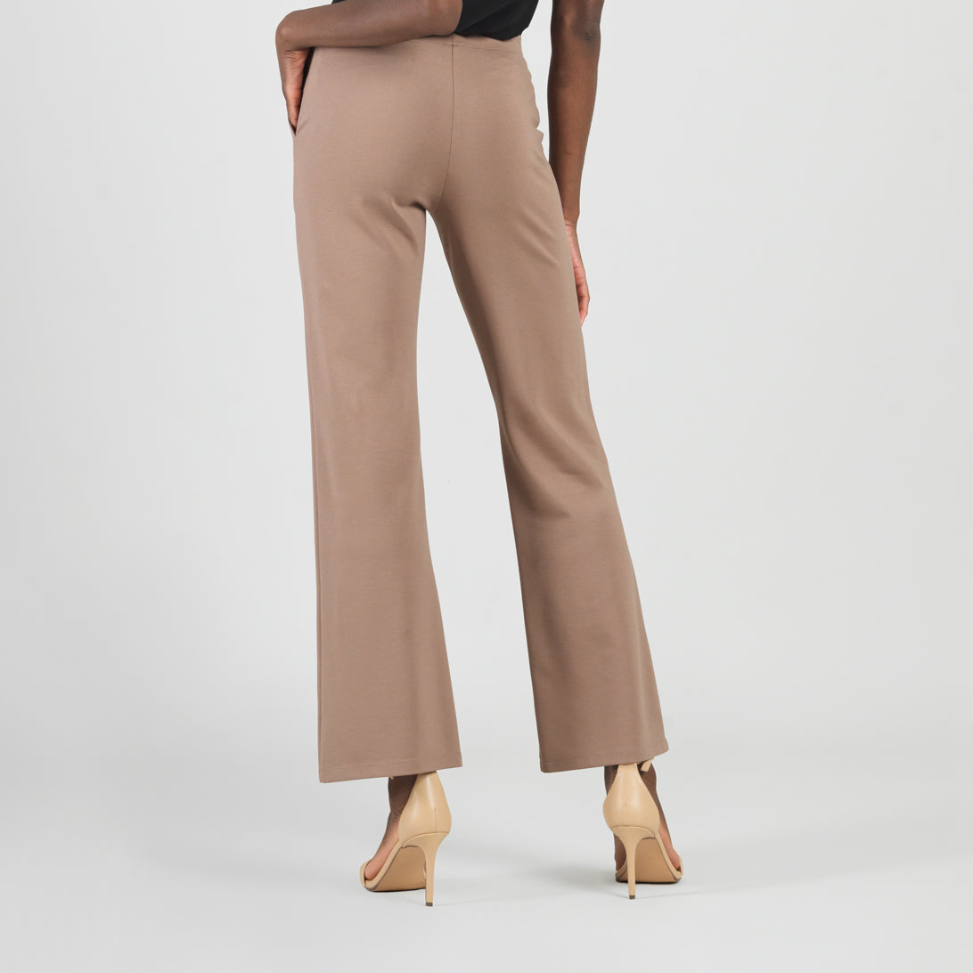 Clara Sunwoo Great Value - Rayon-Ponte Knit - Loose Leg Pocket Pant - Taupe - Limited Sizes