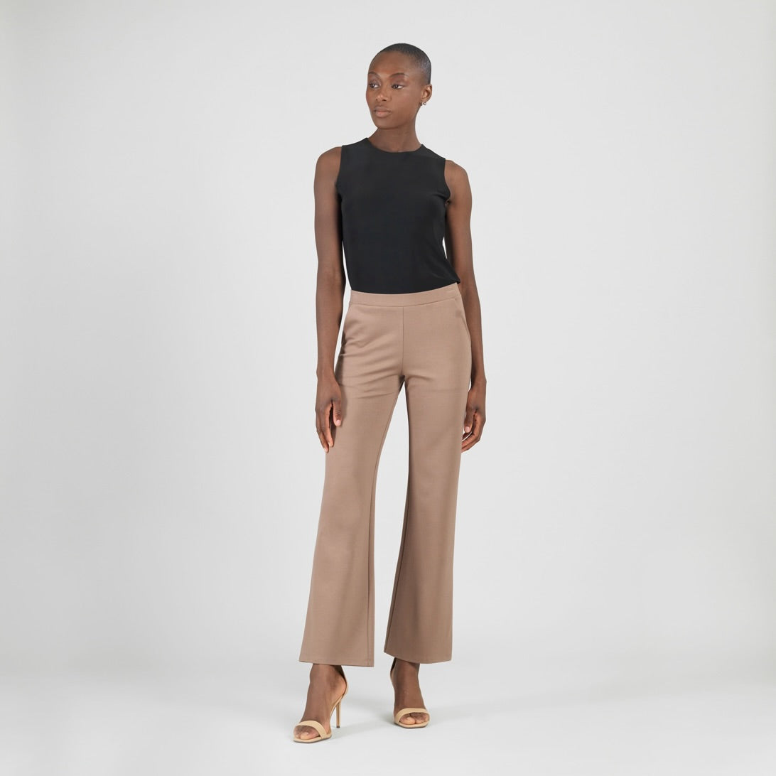 Clara Sunwoo Great Value - Rayon-Ponte Knit - Loose Leg Pocket Pant - Taupe - Limited Sizes