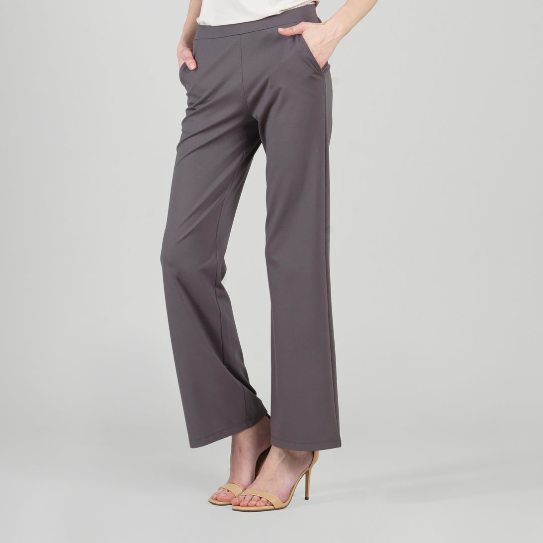 Clara Sunwoo Top Pick - Rayon-Ponte Knit - Loose Leg Pocket Pant - Mocha - Limited Sizes