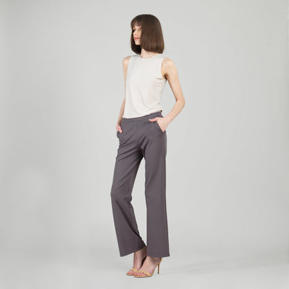 Clara Sunwoo Top Pick - Rayon-Ponte Knit - Loose Leg Pocket Pant - Mocha - Limited Sizes