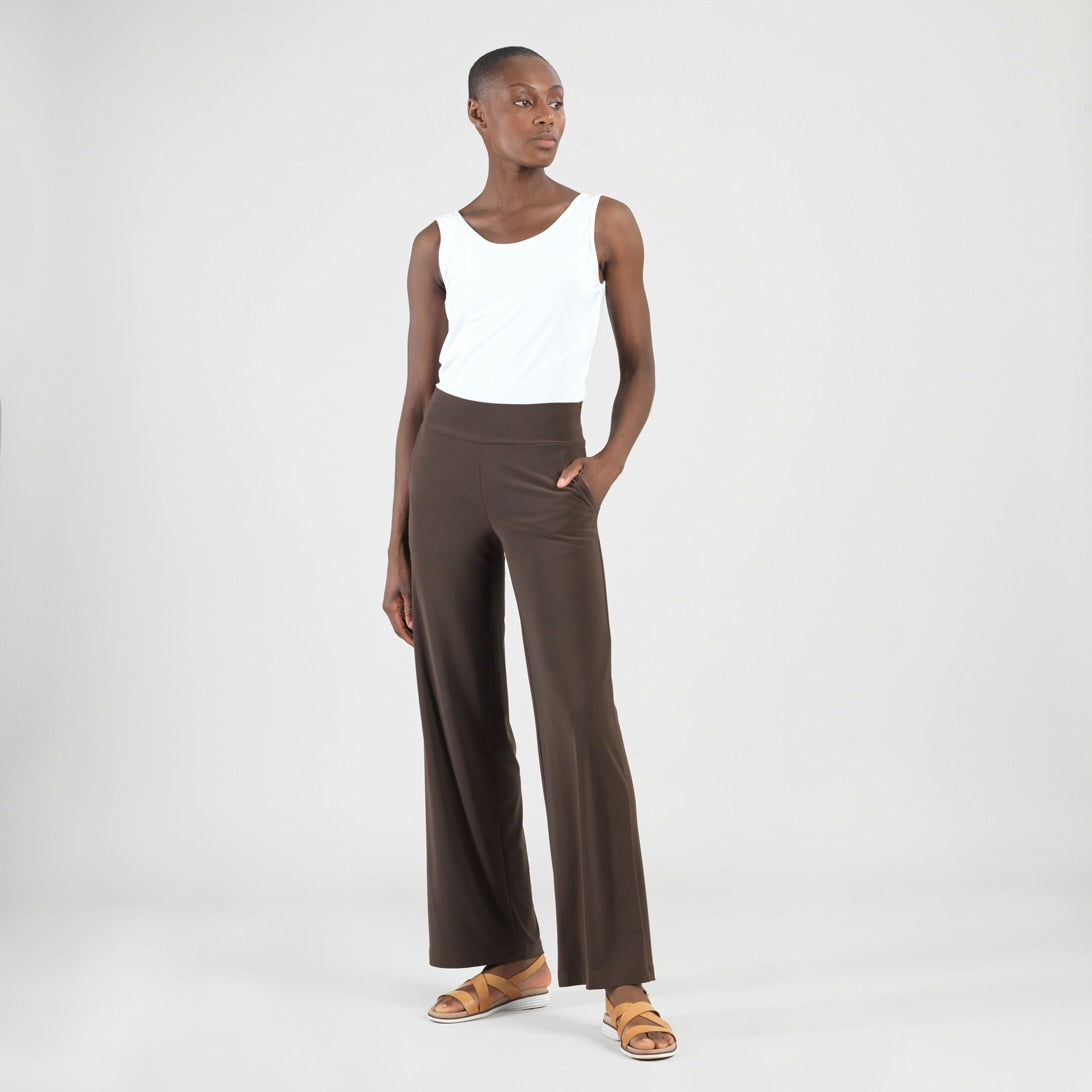 Clara Sunwoo Best Seller - Signature Wide Leg Pocket Pant - Brown
