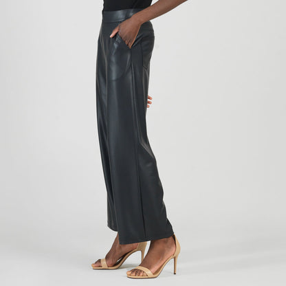 Clara Sunwoo Deals - Liquid Leather™ - Sheen Zip Closure Loose Leg Pocket Pant - Black