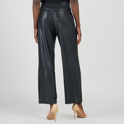 Clara Sunwoo Deals - Liquid Leather™ - Sheen Zip Closure Loose Leg Pocket Pant - Black