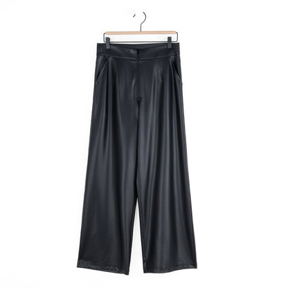 Clara Sunwoo Deals - Liquid Leather™ - Sheen Zip Closure Loose Leg Pocket Pant - Black