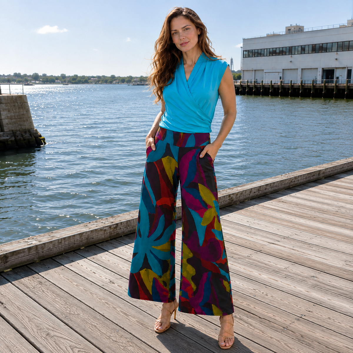 Clara Sunwoo Classic - Signature Palazzo Pant - Petal Burst