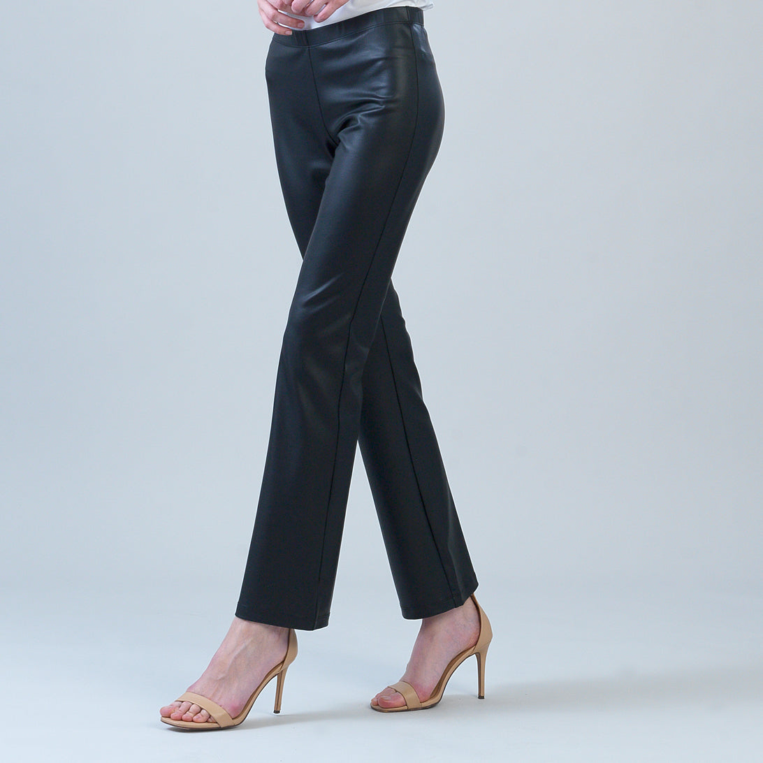 Clara Sunwoo Special Offer - Liquid Leather - Sheen Boot Cut Pant - Black