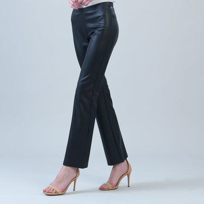 Clara Sunwoo Special Offer - Liquid Leather - Sheen Boot Cut Pant - Black