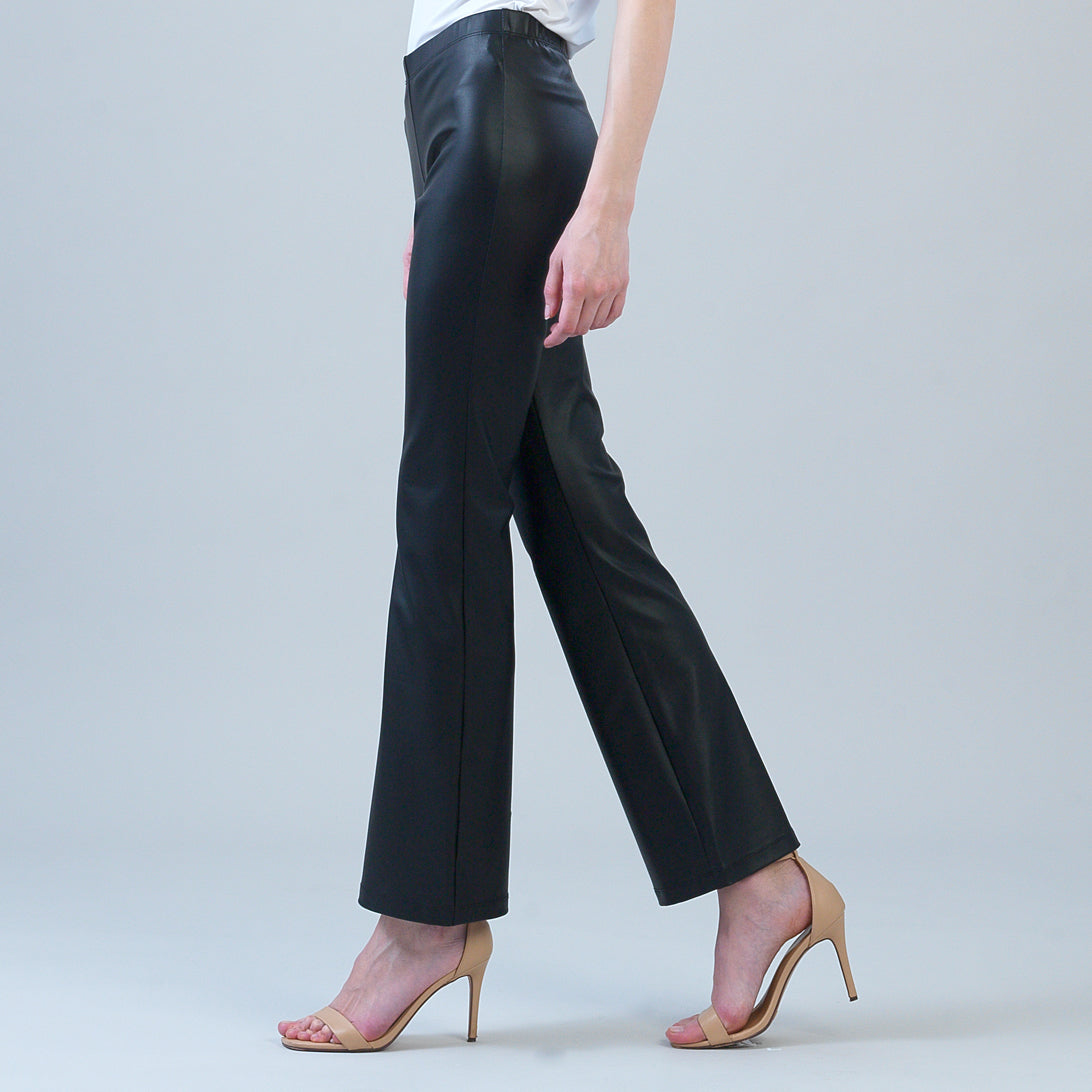 Clara Sunwoo Special Offer - Liquid Leather - Sheen Boot Cut Pant - Black