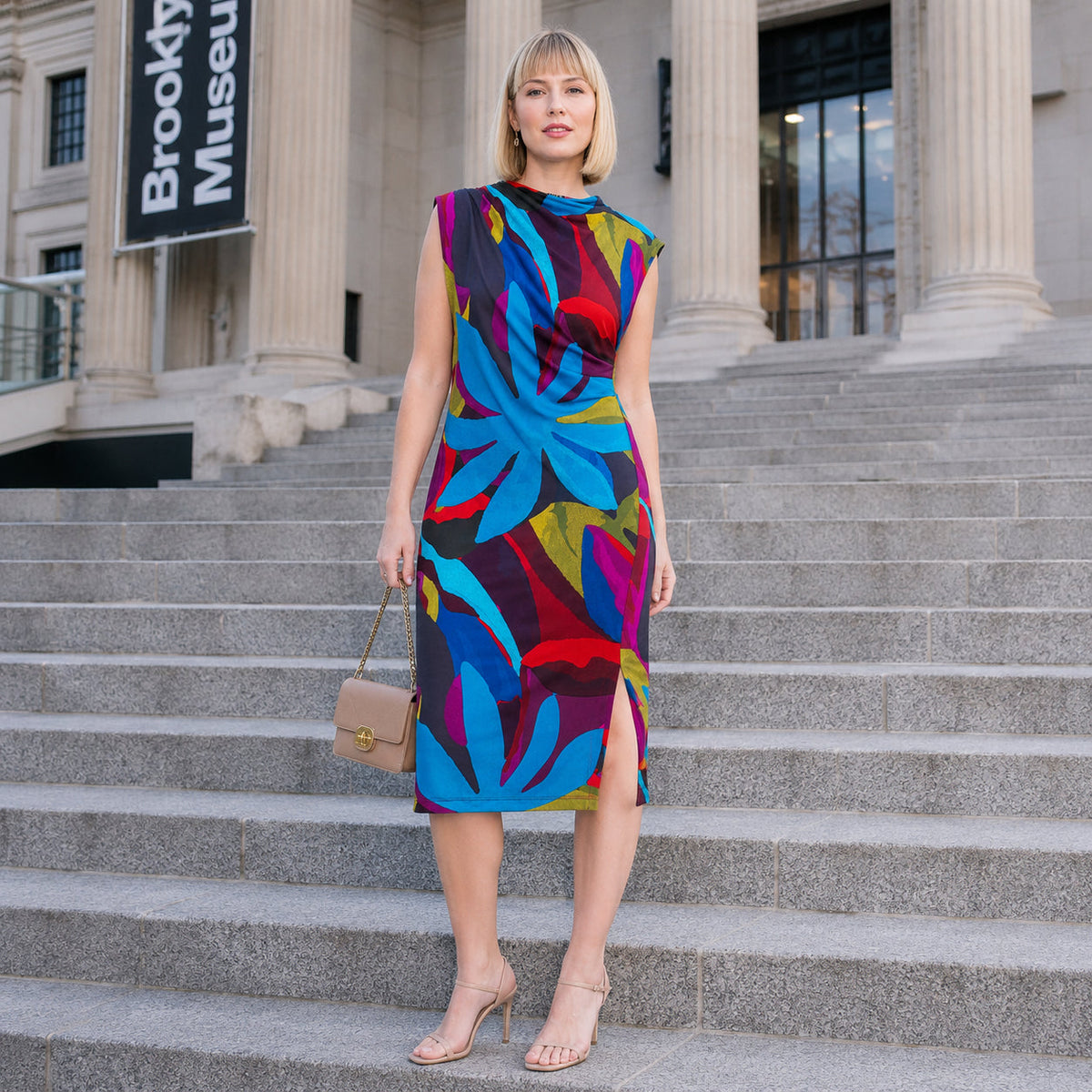 Clara Sunwoo Smart Buy - Signature Side Slit Midi Dress - Petal Burst